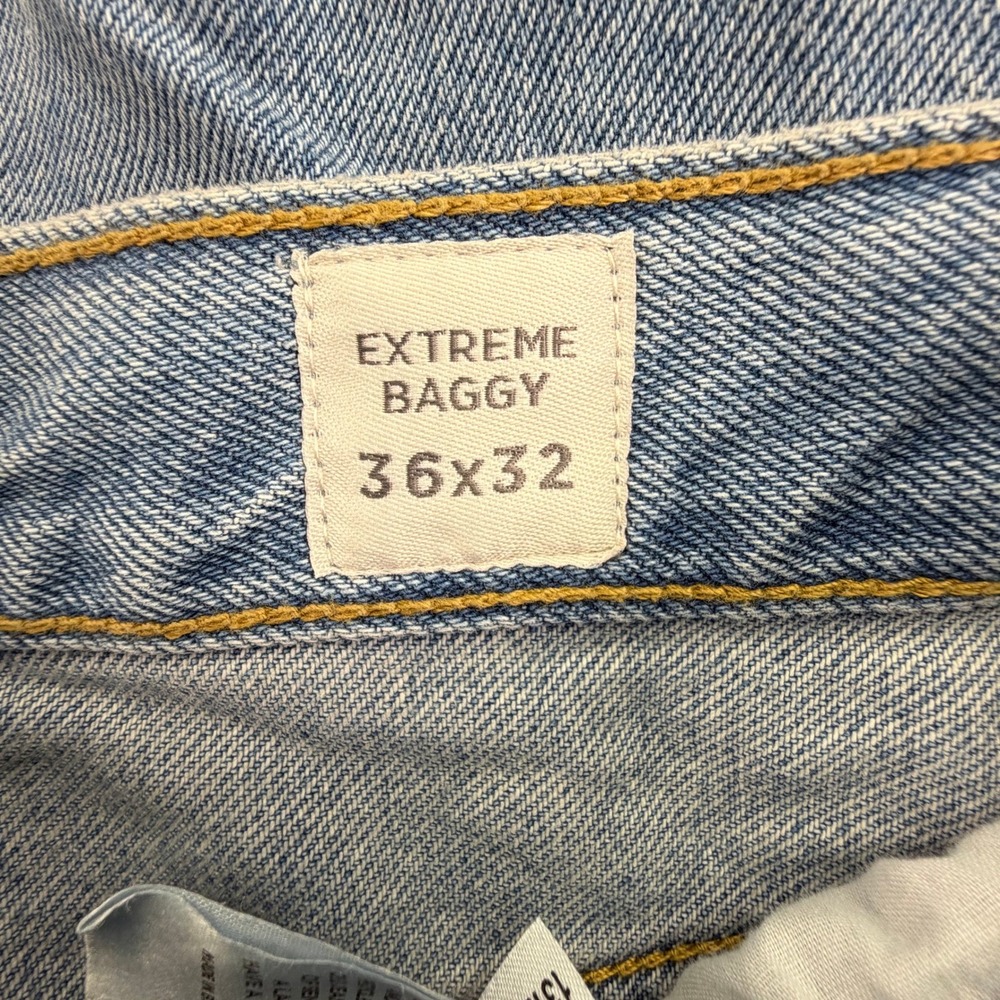 PacSun Jeans Mens 36 (Fits 37x32) Extreme Baggy Mid Rise Light Indigo NWT - Picture 3 of 16